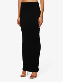 Palencia Regular-fit Stretch-woven Maxi Skirt -Ted Bakee Fashion Shop R04171078 BLACK ALT02