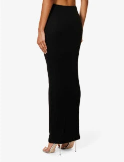 Palencia Regular-fit Stretch-woven Maxi Skirt -Ted Bakee Fashion Shop R04171078 BLACK ALT03