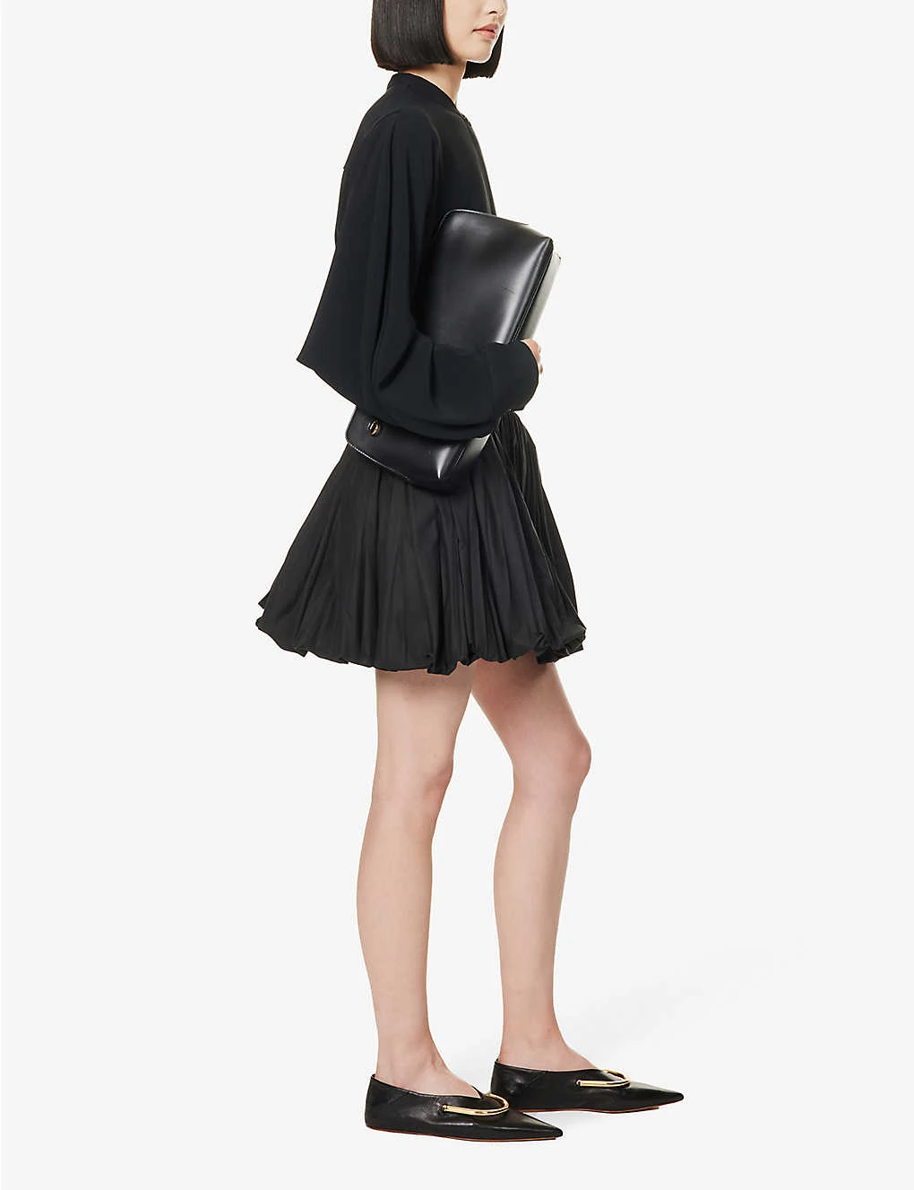 Jil Sander Pleated Puff-hem Cotton Mini Skirt 2 Jil Sander Pleated Puff-hem Cotton Mini Skirt - Image 2