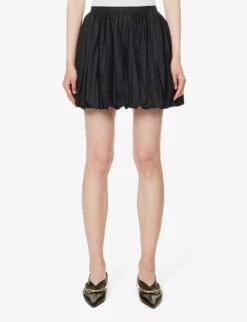 Jil Sander Pleated Puff-hem Cotton Mini Skirt 7 Jil Sander Pleated Puff-hem Cotton Mini Skirt -Ted Bakee Fashion Shop R04173100 1 ALT02