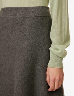 Jil Sander Asymmetric Mid-rise Wool-blend Midi Skirt 9 Jil Sander Asymmetric Mid-rise Wool-blend Midi Skirt -Ted Bakee Fashion Shop R04173135 64 ALT04