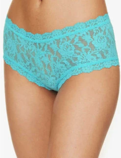 HANKY PANKY Signature Mid-rise Lace Briefs 6 HANKY PANKY Signature Mid-rise Lace Briefs -Ted Bakee Fashion Shop R04173865 AQUATICBLUE ALT02