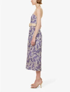 Zimmermann Devi Strapless Linen Jumpsuit -Ted Bakee Fashion Shop R04174577 INDIGOCREAMPAISLEY ALT02