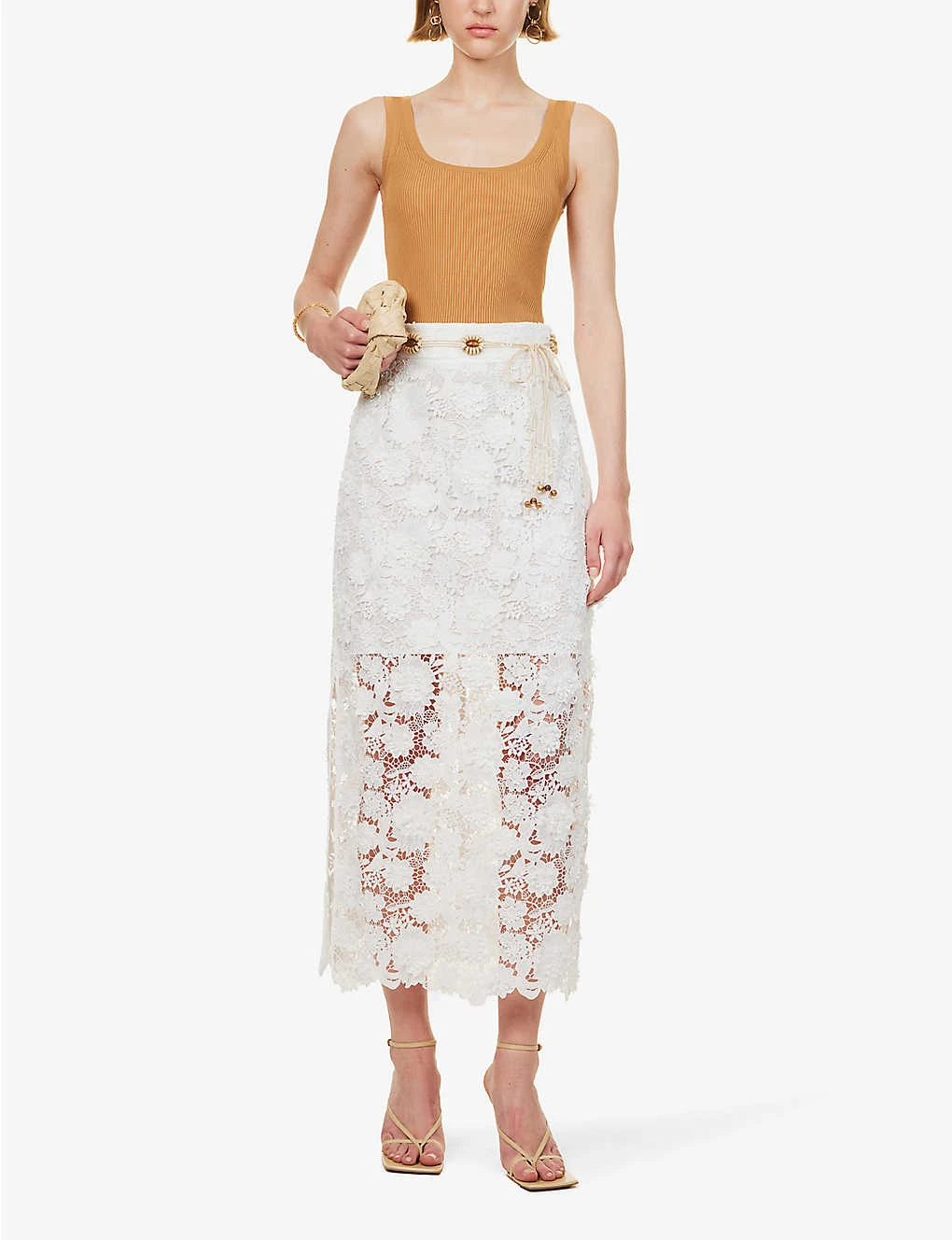 Zimmermann Raie Beaded-belt Floral-lace Midi Skirt 2 Zimmermann Raie Beaded-belt Floral-lace Midi Skirt - Image 2