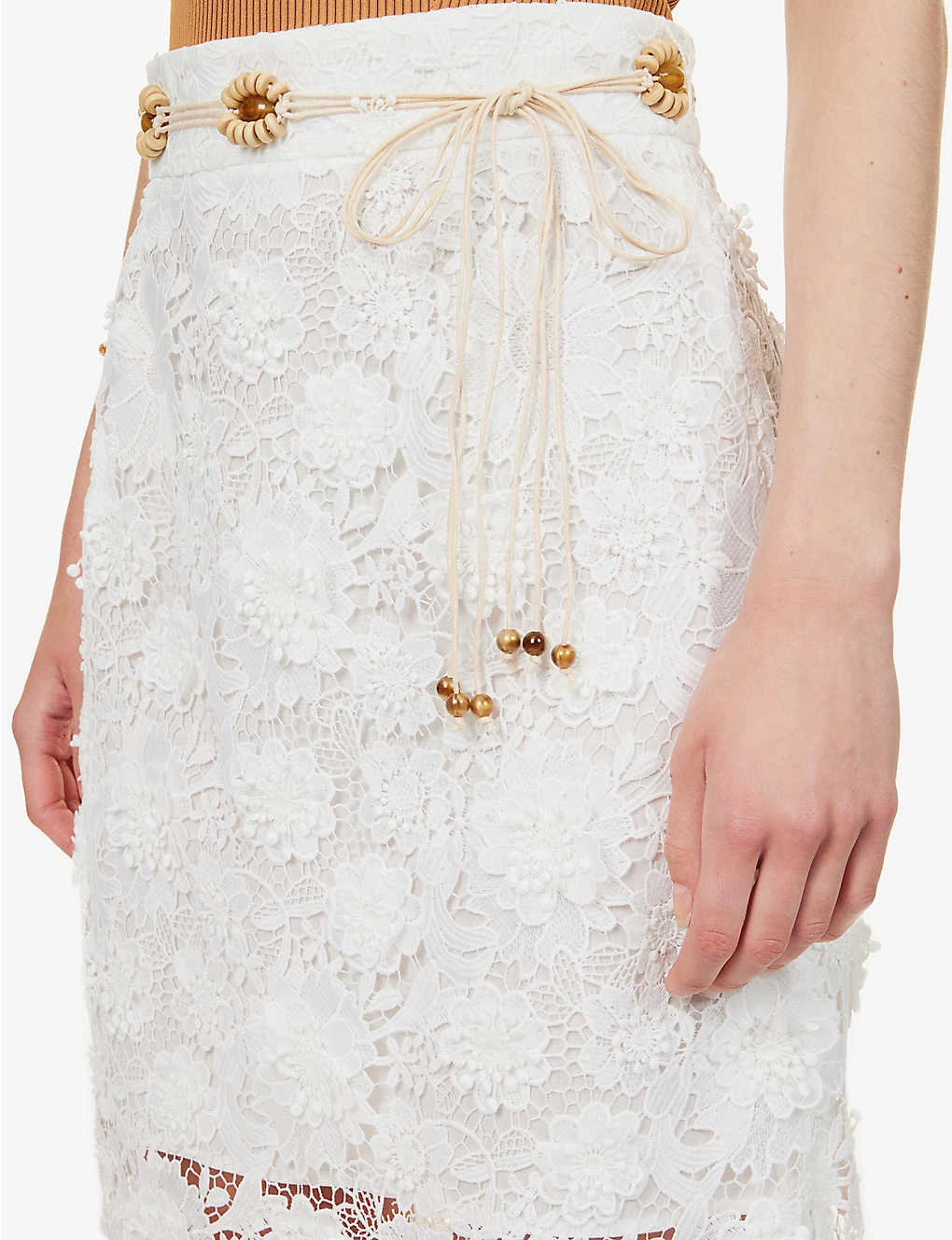 Zimmermann Raie Beaded-belt Floral-lace Midi Skirt 5 Zimmermann Raie Beaded-belt Floral-lace Midi Skirt - Image 5