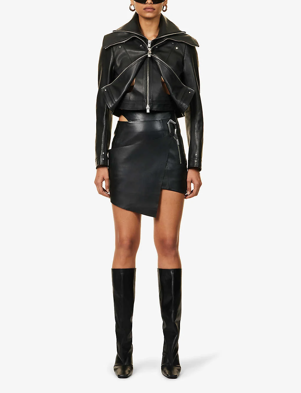 Entwined Panelled-pattern Leather Jacket 2 Entwined Panelled-pattern Leather Jacket - Image 2