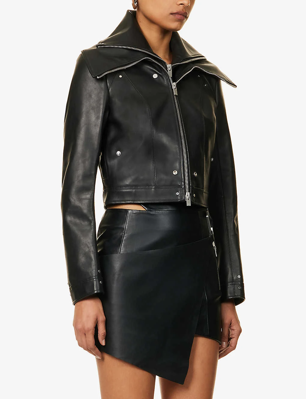 Entwined Panelled-pattern Leather Jacket 3 Entwined Panelled-pattern Leather Jacket - Image 3