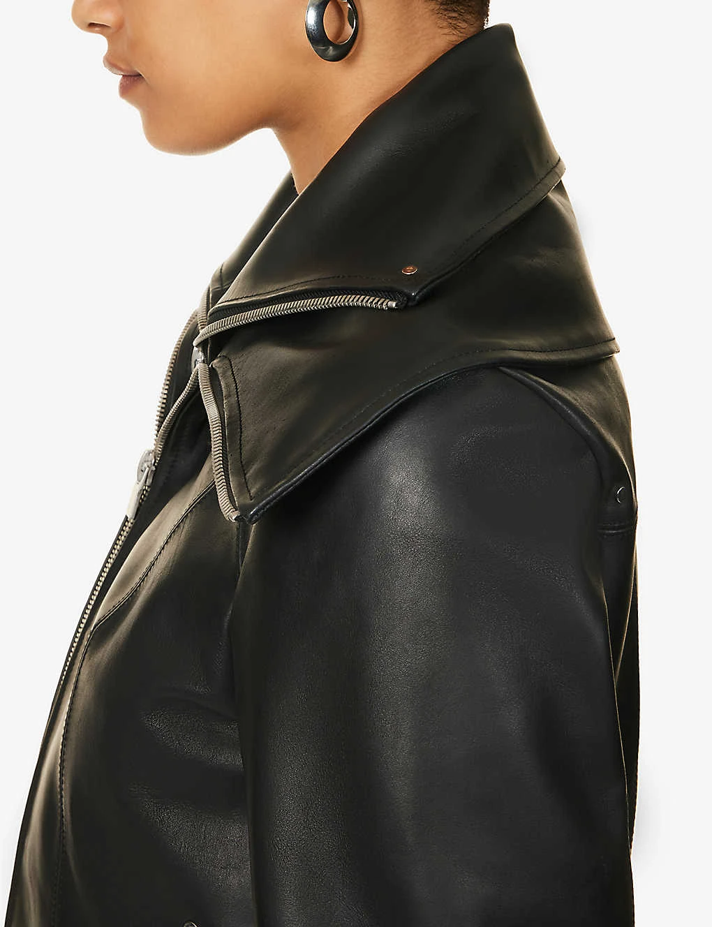 Entwined Panelled-pattern Leather Jacket 6 Entwined Panelled-pattern Leather Jacket - Image 6