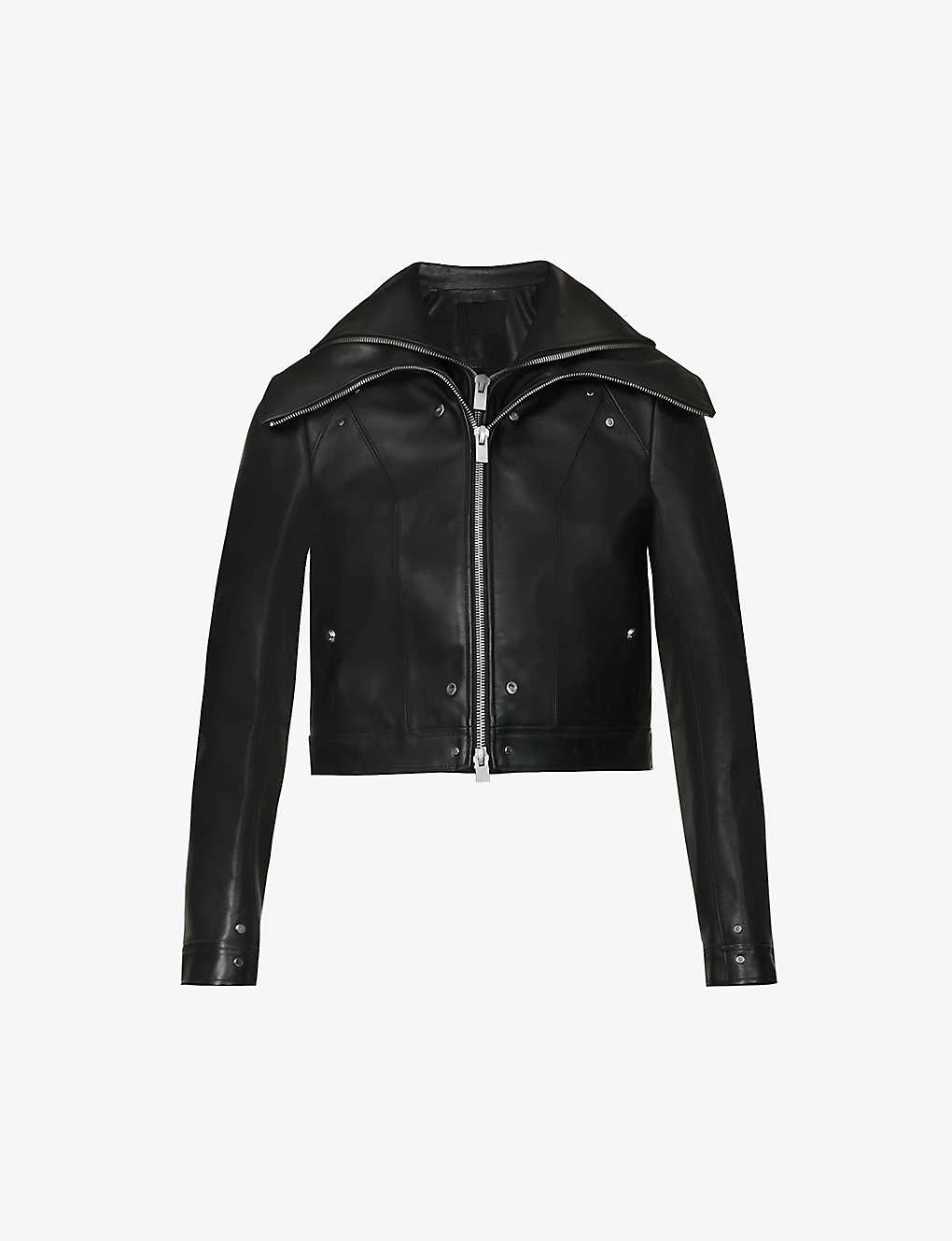 Entwined Panelled-pattern Leather Jacket 1 Entwined Panelled-pattern Leather Jacket