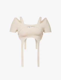 Hail Harness Cut-out Stretch-woven Top