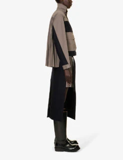 Sacai Funnel-neck Flap-pocket Cropped Jacket -Ted Bakee Fashion Shop R04180377 TAUPE ALT02