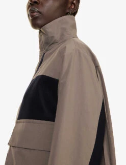 Sacai Funnel-neck Flap-pocket Cropped Jacket -Ted Bakee Fashion Shop R04180377 TAUPE ALT04