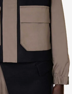 Sacai Funnel-neck Flap-pocket Cropped Jacket -Ted Bakee Fashion Shop R04180377 TAUPE ALT05
