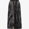Sacai Pleated Paisley-print Woven Midi Skirt