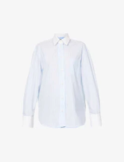 Victoria Beckham Striped Patch-pocket Cotton Shirt