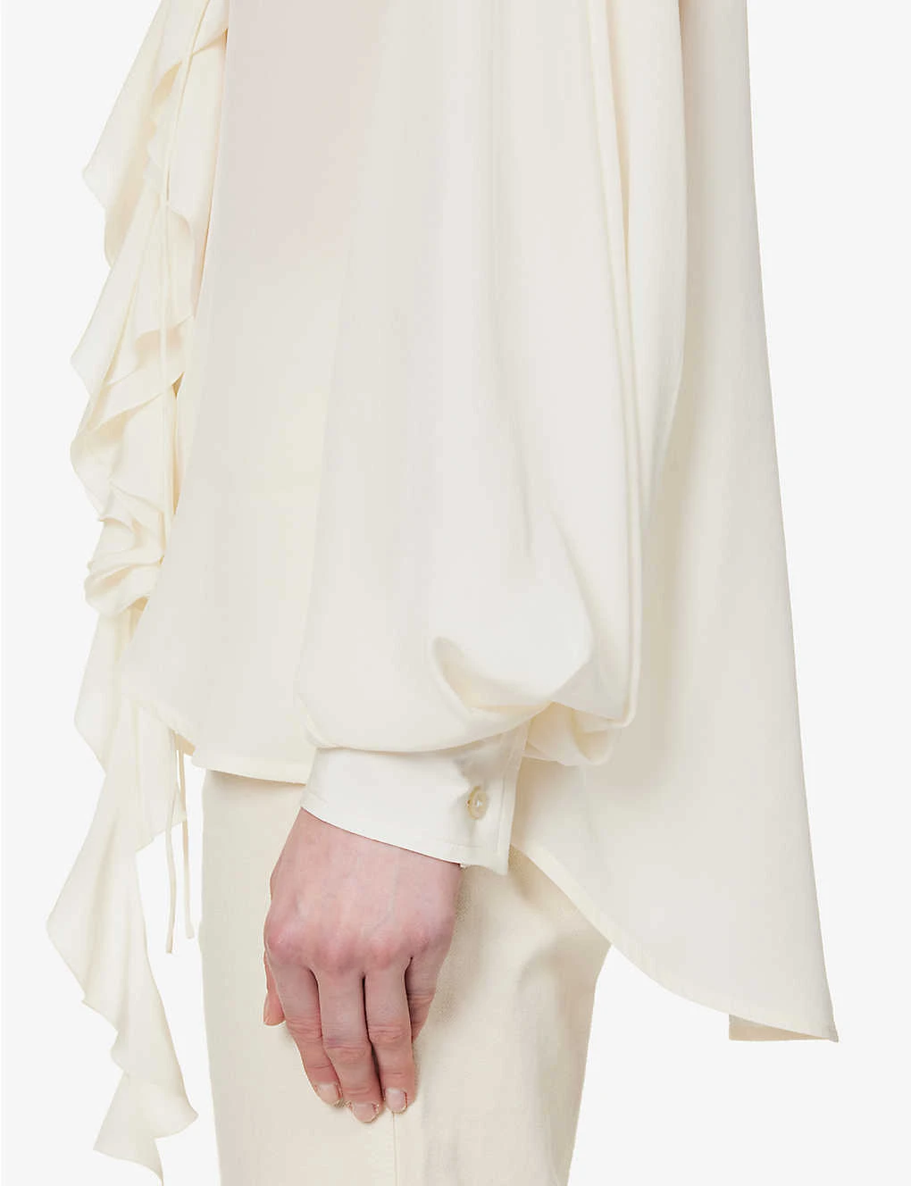 Victoria Beckham Ruffle-trim Self-tie Silk Shirt 5 Victoria Beckham Ruffle-trim Self-tie Silk Shirt - Image 5