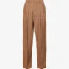 Victoria Beckham Pleated-front Straight-leg High-rise Woven Trousers