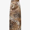 Roberto Cavalli Leopard-print High-rise Satin Midi Skirt