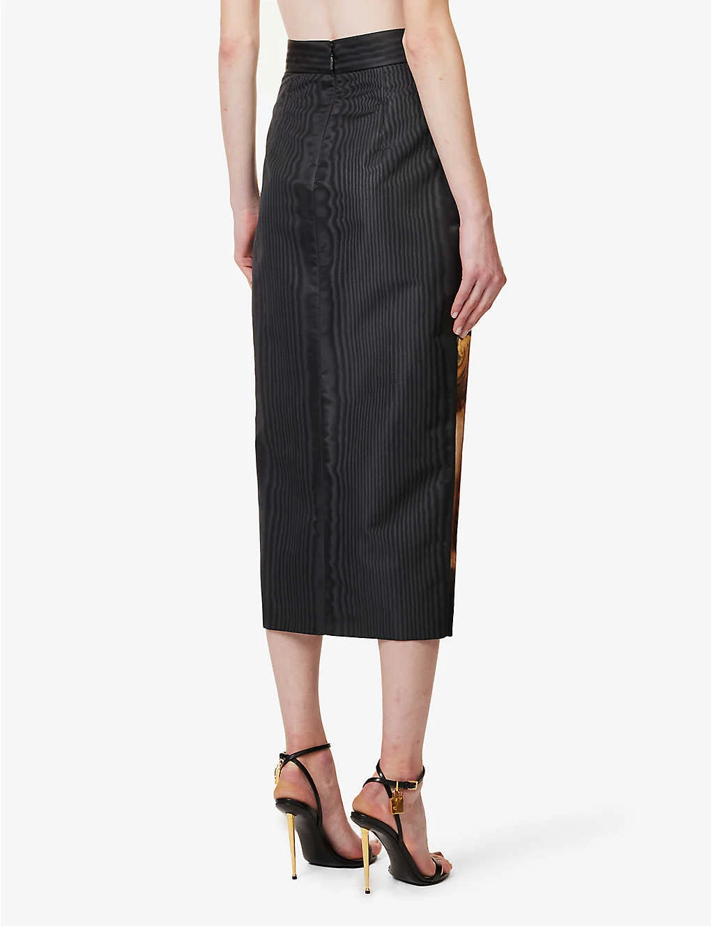 Roberto Cavalli Wild Leda Rococo-print High-rise Satin Midi Skirt 4 Roberto Cavalli Wild Leda Rococo-print High-rise Satin Midi Skirt - Image 4