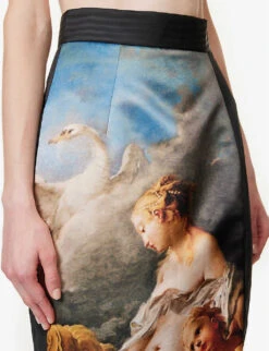 Roberto Cavalli Wild Leda Rococo-print High-rise Satin Midi Skirt 9 Roberto Cavalli Wild Leda Rococo-print High-rise Satin Midi Skirt -Ted Bakee Fashion Shop R04180669 MULTICOLOUR ALT04