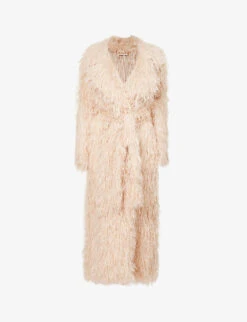 Dries Van Noten Feather-texture Self-tie Woven Coat