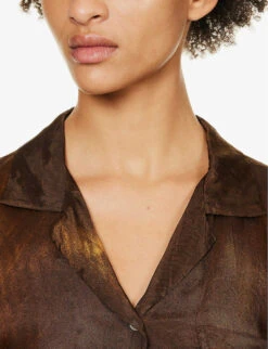 Dries Van Noten Striped Regular-fit Woven Shirt 9 Dries Van Noten Striped Regular-fit Woven Shirt -Ted Bakee Fashion Shop R04180719 BROWN ALT04