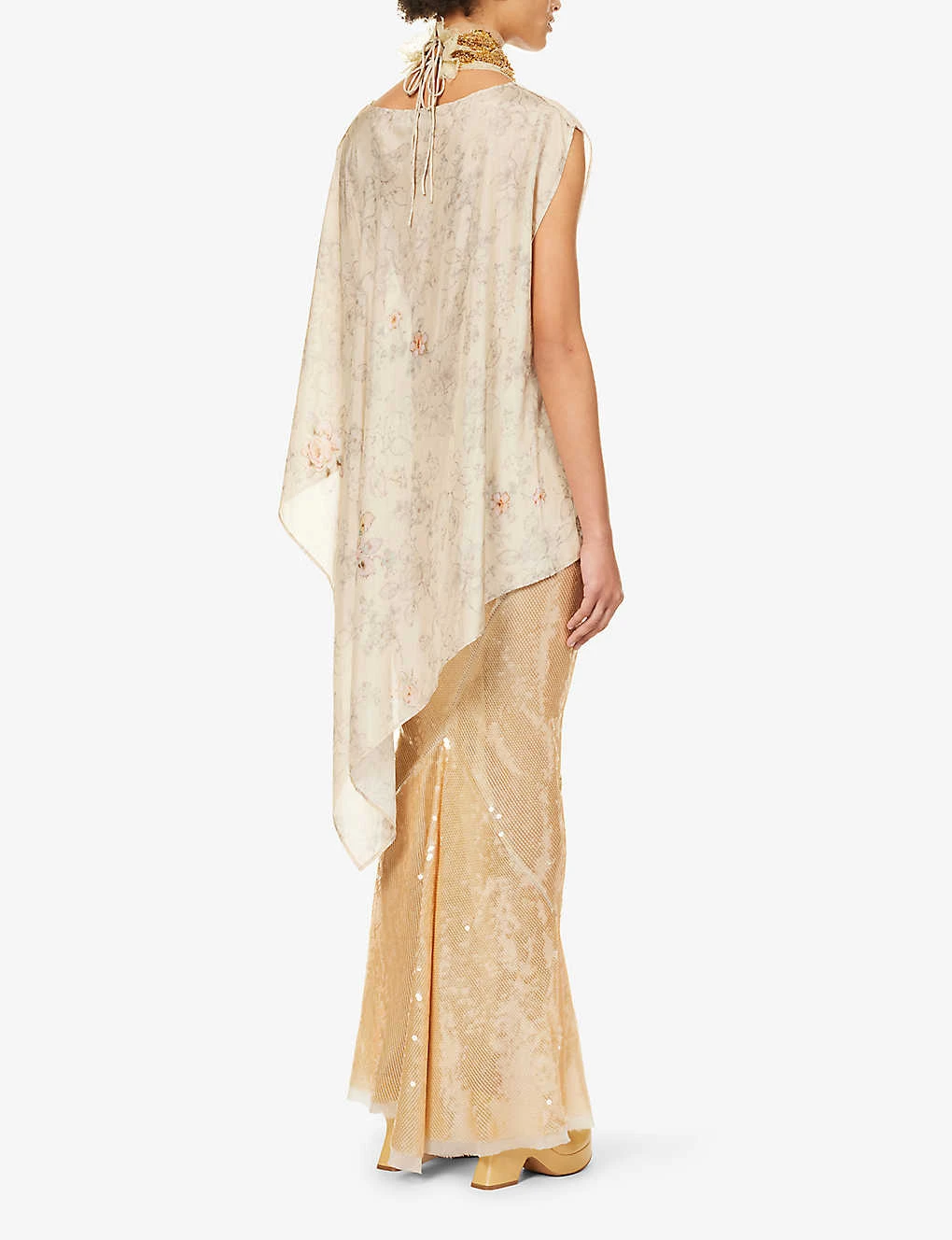 Dries Van Noten Bead-embellished Floral-pattern Silk Top 4 Dries Van Noten Bead-embellished Floral-pattern Silk Top - Image 4