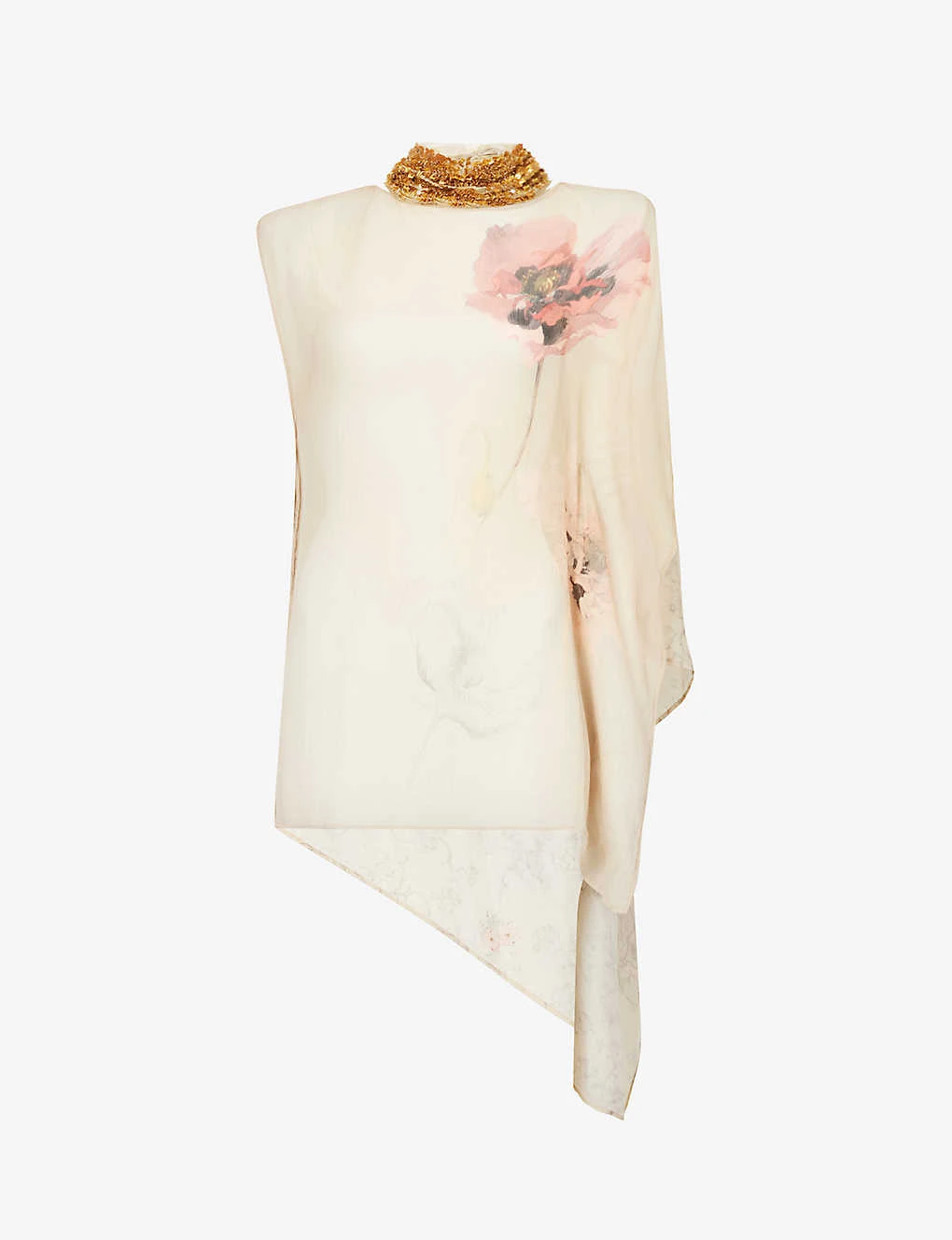 Dries Van Noten Bead-embellished Floral-pattern Silk Top 1 Dries Van Noten Bead-embellished Floral-pattern Silk Top