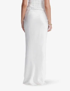 Sydel Bias-cut Stretch-satin Maxi Skirt -Ted Bakee Fashion Shop R04181985 WHITE ALT03