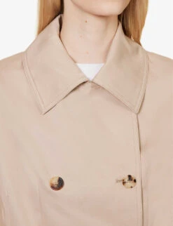 Toteme Collared Double-breasted Organic-cotton Jacket -Ted Bakee Fashion Shop R04183194 OVERCASTBEIGE ALT04