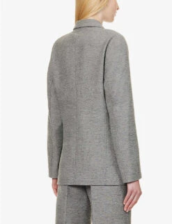 Toteme Single-breasted Jersey Wool And Recycled Polyamide-blend Blazer -Ted Bakee Fashion Shop R04183195 GREYMELANGE ALT03