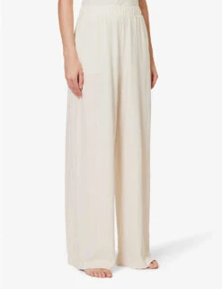 Jeanine Relaxed-fit Cotton And Linen-blend Trousers -Ted Bakee Fashion Shop R04183726 OATMILK ALT02