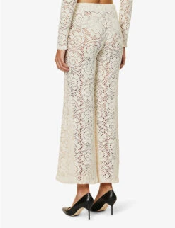 Levanzo Wide-leg Mid-rise Recycled Cotton-blend Knitted Trousers -Ted Bakee Fashion Shop R04183787 IVORY ALT03