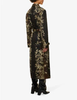 Acne Studios Otka Double-breasted Cow-print Cotton-twill Jacket -Ted Bakee Fashion Shop R04184375 DARKBROWN ALT03