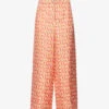 Versace Wide-leg Mid-rise Silk Trousers