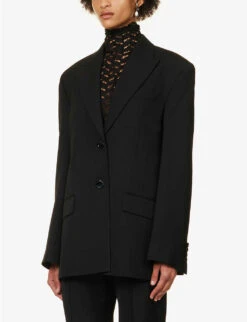 Acne Studios Jarida Single-breasted Woven Blazer -Ted Bakee Fashion Shop R04185154 BLACK ALT02