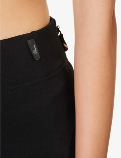 Brand-embossed Slim-fit High-rise Stretch-woven Leggings -Ted Bakee Fashion Shop R04185594 BLACK ALT04