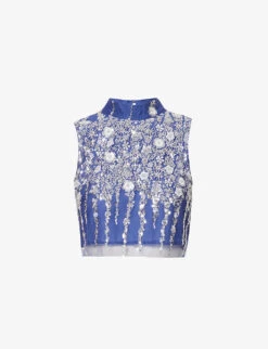 SISTER JANE Flow Sequin-embellished Woven Top