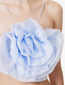 SISTER JANE Sea Peony Mesh Woven Top -Ted Bakee Fashion Shop R04185646 PASTELBLUE ALT04