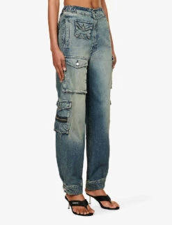 Straight-leg High-rise Stretch-denim Trousers 8 Straight-leg High-rise Stretch-denim Trousers -Ted Bakee Fashion Shop R04185911 FOREST ALT02