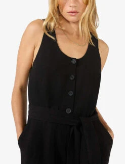 Black Culotte Jumpsuit -Ted Bakee Fashion Shop R04185928 BLACK ALT02