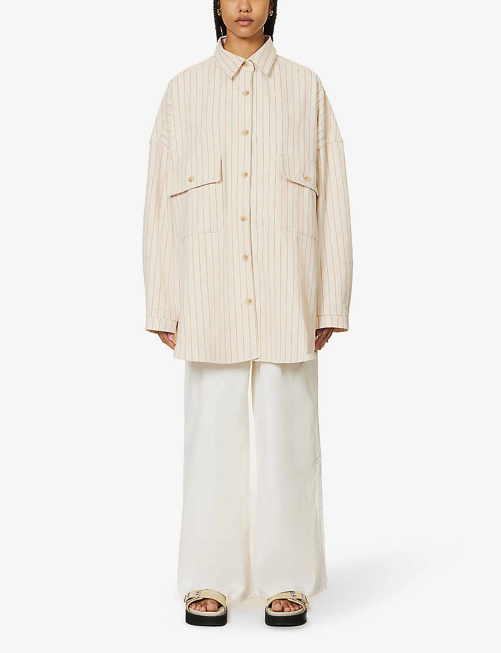 Dallas Oversized Striped Cotton-denim Shirt 3 Dallas Oversized Striped Cotton-denim Shirt - Image 3