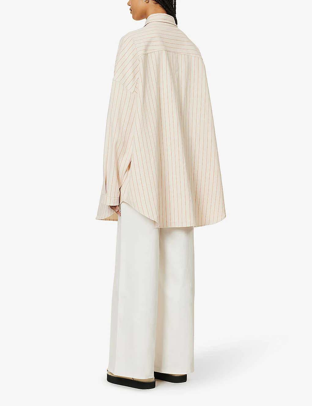 Dallas Oversized Striped Cotton-denim Shirt 4 Dallas Oversized Striped Cotton-denim Shirt - Image 4