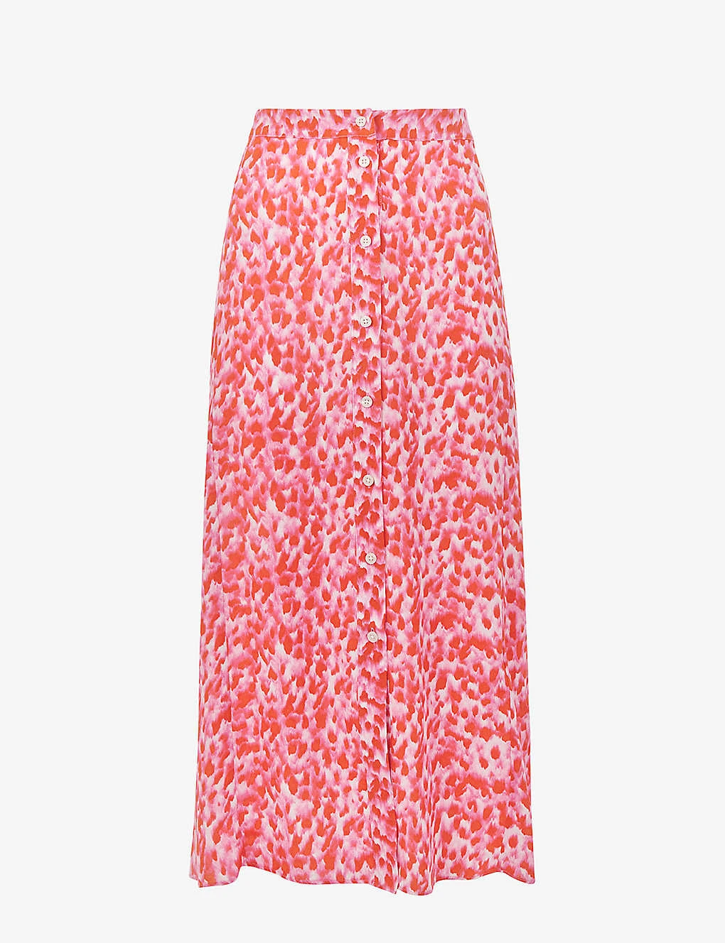 Whistles Blurred-stroke Print A-line Recycled Viscose-blend Midi Skirt 1 Whistles Blurred-stroke Print A-line Recycled Viscose-blend Midi Skirt