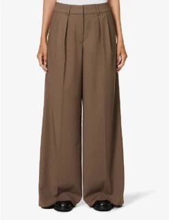 Relaxed-fit Straight-leg Stretch-woven Trousers -Ted Bakee Fashion Shop R04188197 TARMAC ALT02