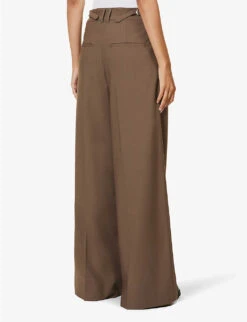 Relaxed-fit Straight-leg Stretch-woven Trousers -Ted Bakee Fashion Shop R04188197 TARMAC ALT03