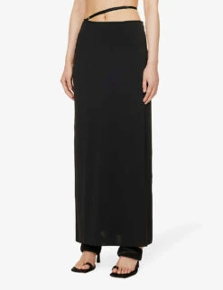BEC + BRIDGE Zadie Tie-waist Stretch-woven Maxi Skirt 7 BEC + BRIDGE Zadie Tie-waist Stretch-woven Maxi Skirt -Ted Bakee Fashion Shop R04188954 BLACK ALT02