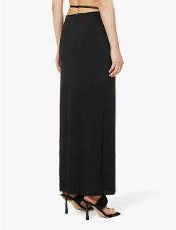 BEC + BRIDGE Zadie Tie-waist Stretch-woven Maxi Skirt 8 BEC + BRIDGE Zadie Tie-waist Stretch-woven Maxi Skirt -Ted Bakee Fashion Shop R04188954 BLACK ALT03