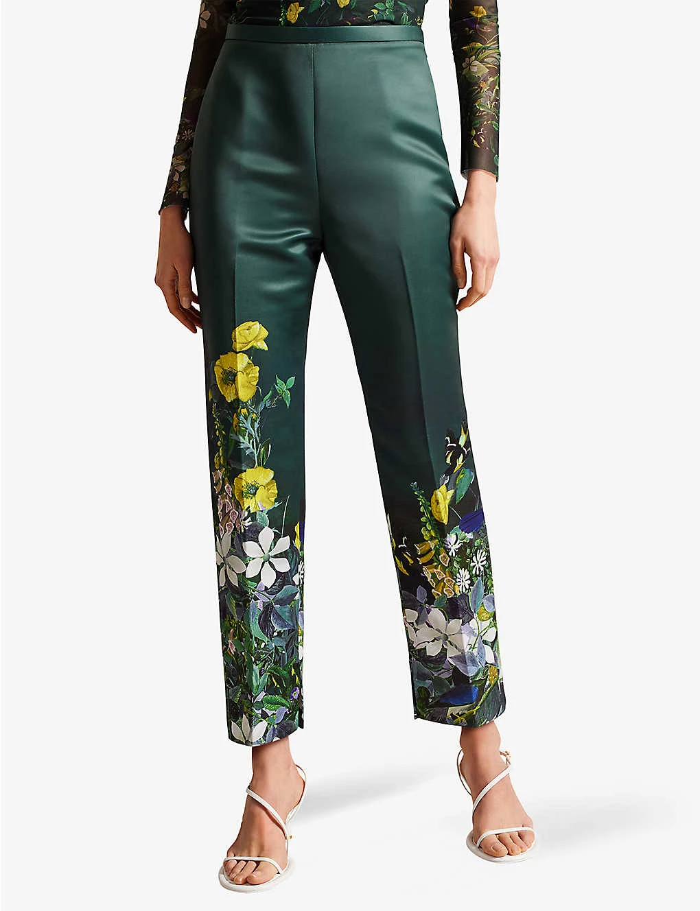 Ted Baker Aikaat Floral-print Tapered-leg Mid-rise Woven Trousers 3 Ted Baker Aikaat Floral-print Tapered-leg Mid-rise Woven Trousers - Image 3