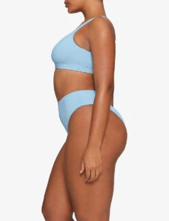 Slim-fit High-rise Recycled Stretch-nylon Bikini Bottoms 6 Slim-fit High-rise Recycled Stretch-nylon Bikini Bottoms -Ted Bakee Fashion Shop R04189607 IRISBLUE ALT02